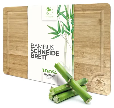 Bamboo-Schneidebrett mit Saftrille 45x30x2 cm, antibakteriell