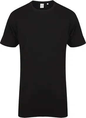 Produktbild von SF Men SF258 | Herren Longline T-Shirt With Dipped Hem / Single-Jersey - Farbe: Black - Größe: XL