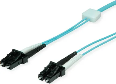 Immagine prodotto di Cavo patch EasyLan in fibra ottica LED duplex 50/125µm OM3, LC/LC, turchese, 7,5 m