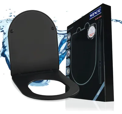 Obrázok produktu pre WENKO WC sedadlo Mod. Galati Čierna matná, z duroplastu, soft-touch efekt