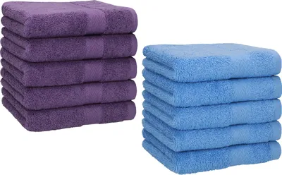 Produktbild von Betz 10 Stück Seiftücher 30x30 cm PREMIUM 100% Baumwolle Farbe: lila und hellblau