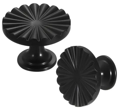 Productafbeelding van Set van 12 kastknoppen - Matzwart vintage rond