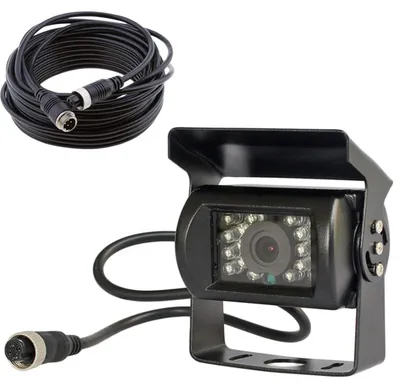 Imagen del producto de Cámara de marcha atrás - Cable de 15 m - 18 LED infrarrojos - IP68 - 12-24 V