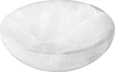 Produktbild von Selenit Rundschale 12,5x3cm – Runde Schale für Schmuck und spirituelle Heilung