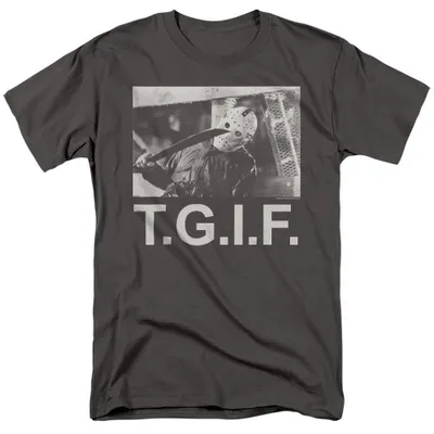 Obrázek produktu pro Tričko "T.G.I.F." s motivem pátku třináctého, uni, pro muže/ženy, model TV38619 (velikost XL), barva: antracit