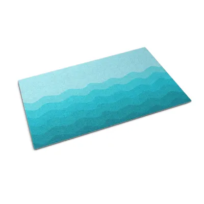 Immagine prodotto di Tappetino per l'ingresso - Sottotappeto per raccogliere lo sporco - Tappetino antiscivolo per interni ed esterni - 60x40 cm - Motivo a onde geometriche