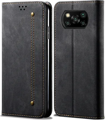 Immagine prodotto di Xiaomi Poco X3 Pro Case, Custodia a portafoglio in pelle con chiusura magnetica e supporto per Xiaomi Poco X3 Pro nero