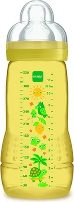 Produktbild von MAM Easy Active Babyflasche, mit Sauger, Größe 3, ergonomisch, 4+ Monate, 330 ml, neutral neutral 1 Stück (1er Pack)