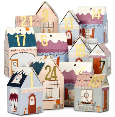 Produktbild von Papierdrachen Adventskalender 2026 - DIY Bastelbox buntes Dorf