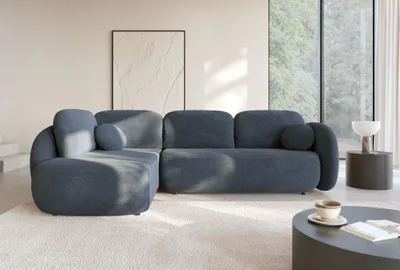 Produktbild von Masseno Ecksofa AMICO II L-S mit Schlaffunktion L-Form, Sofa mit Bettkasten, Wohnzimmersofa, Couch, Soffa, Bettsofa, Couchgarnitur- Blau, EGON 86