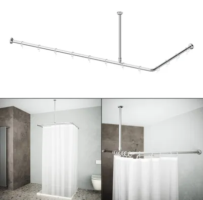 Produktbild von Aquabad Hastaflex Vario Aluminium Duschvorhangstange, Farbe: Chrom