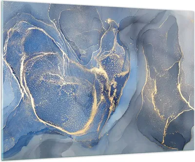 Produktbild von Bilder auf glas - Einteilig - Gold Blau Farbe - 100x70cm - Glasbilder - Wandbilder - Bilder - zum Aufhängen bereit - Wanddekoration aus Glas - Glas Bilder - Wandbild auf Glas - GAA100x70-5029