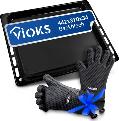 Produktbild von Backblech mit 2 Silikon Handschuhe passend wie Bosch 00790278 für Backofen