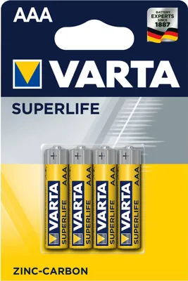 Immagine prodotto di VARTA Batterie Superlife Zink-Karbon AAA Micro R03 1,5V 1Bli=4Stk 2003101414
