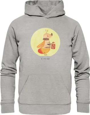 Produktbild von Mr. & Mrs. Panda Kuschelhoodie Glühwürmchen Größe M - Heather Grey - Geschenk, Gute Laune, Kapuzenpullover, Sweatshirt, Verlobung, Lieblingsmensch, Pullover, Jahrestag