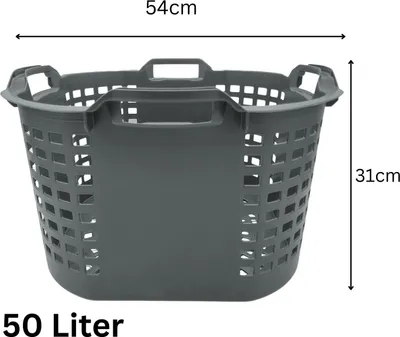 Produktbild von Erntekorb Gartenkorb groß Kartoffelkorb Obstkorb 50Liter Stapelkorb Laubkorb ineinander, übereinander stapelbar grau