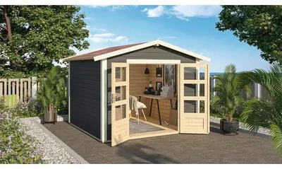 Produktbild von Gartenhaus Karibu Tann 6 300 x 304 cm terragrau