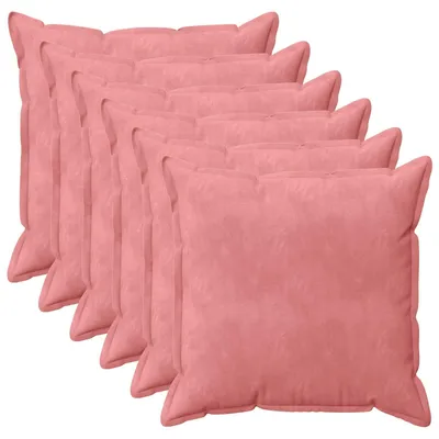 Imagen del producto de Juego de 6 fundas de cojín de terciopelo rosa de lujo
