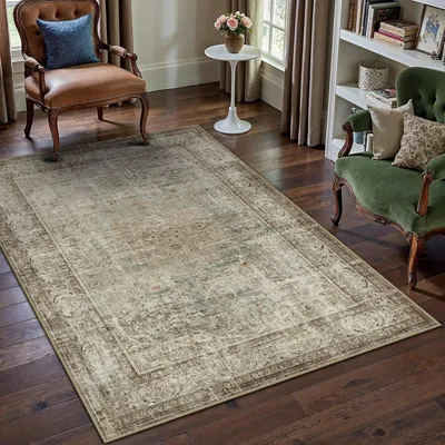 Obrázek produktu pro Elzusha – Pratelné vintage koberec do obývacího pokoje, rozměry 120x170 cm