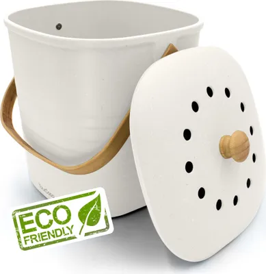 Produktbild von YourCasa® Komposteimer - Biomülleimer Küchefür Biomüll - nachhaltiger  Mülleimer 4L Weiss