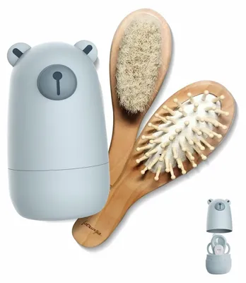 Produktbild von Omgoods – Baby-Pflegeset 6-in-1 mit Holzbürste und Schere