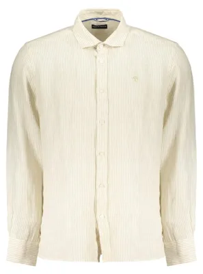 Produktbild von Herren Langarmhemd Beige mit Streifen und Französischem Kragen
