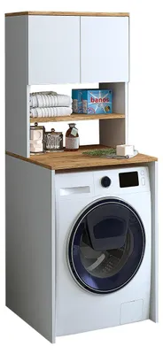 Produktbild von Roomart ATLANTIC-III Waschmaschinen-Überbauschrank 65 cm breit, Weiß-Eiche