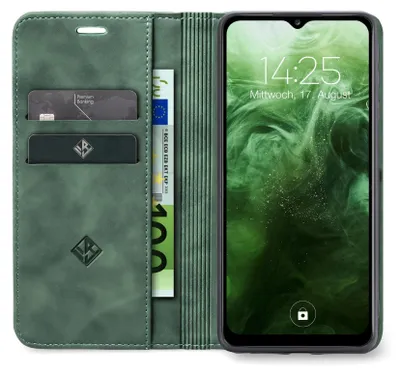Produktbild von Handy Hülle für Samsung Galaxy A13 Klapphülle Bookcase Flip Cover Handy Tasche Etui Farbe: Grün