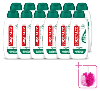 Immagine prodotto di 12 flaconi di Borotalco Original, gel doccia - 250 ml - Confezione risparmio - 12 pezzi