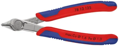 Produktbild von Knipex 78 13 125, Diagonale Zange, Stahl, Kunststoff, Blau, Rot, 125 mm, 57 g