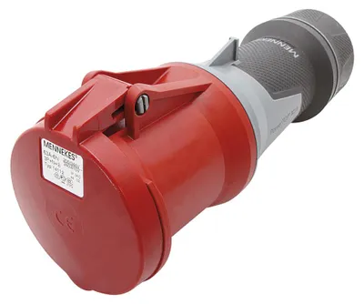 Produktbild von Mennekes CEE, 5-pol , Kunststoff-, Schraubkontakt-Kabelbuchse, vernickelte(r) Kontakt(e), gerade, max. 16 mm², rot