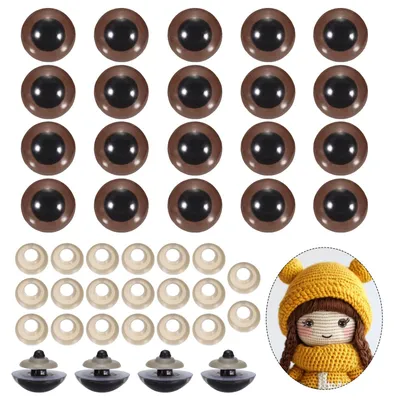 Produktbild von Sicherheitsaugen für Puppen - Realistisches Design - Zum Häkeln und Basteln - 26 mm - 20 Stück - Braun
