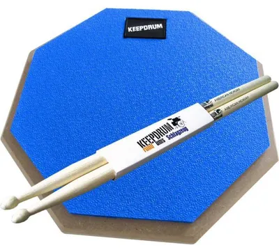Immagine prodotto di keepdrum DP-BL8 Drum Practice Pad Blu con bacchette