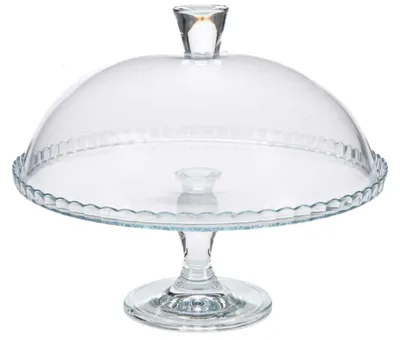 Produktbild von PASABAHÇE Tortenplatte Servierplatte 32cm Kuchenplatte mit Deckel aus Glas Tortenständer