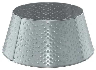 Image de vidaXL, manchon pour sapin de Noël, forme conique, argenté, diamètre 62 x 25 cm, en acier