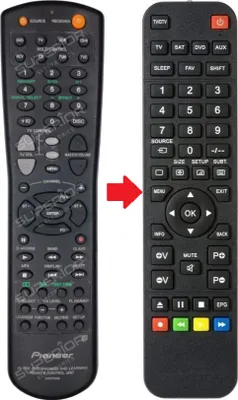 Produktbild von Ersatz Fernbedienung für Pioneer AXD7249 | VSX-609 | VSX-709