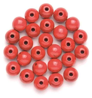Produktbild von Glorex Holzperle karminrot 8 mm - 80 Stück