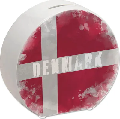 Produktbild von Spardose mit Dänemark-Flagge im Used Look - Sparschwein für Urlauber