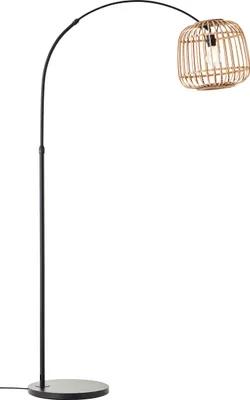 Produktbild von Brilliant Nikka Bogenstandleuchte 1,7m E27 Schwarz Natur 93178/76