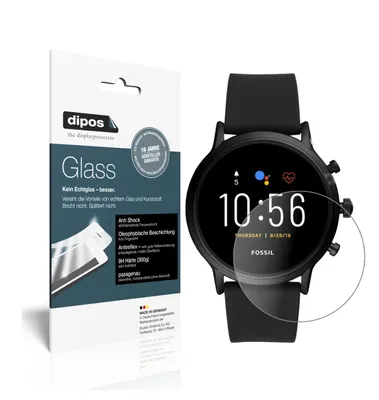 Produktbild von 2x Schutzfolie für Fossil The Carlyle HR (5. Gen.) matt - Anti-Shock 9H Folie dipos Glass Kunststoffglas