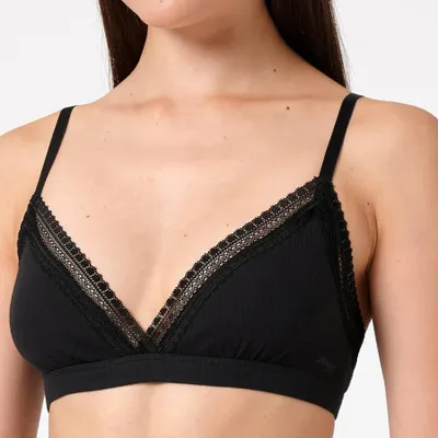 Zdjęcie produktu dla Sloggi Go Ribbed Biustonosz damski Bralette Bustier Bawełna Czarny Rozmiar S