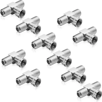 Produktbild von Sat-T-Stück 1-mal F-Stecker auf 2-mal F-Buchse (10 Stück)