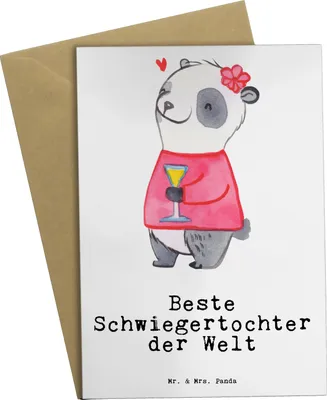 Produktbild von Mr. & Mrs. Panda Grußkarte Panda Beste Schwiegertochter der Welt - Weiß - Geschenk, weihnachtskarten, neujahrskarte, einladungskarten, Tochter, Angeheiratet, babykarte