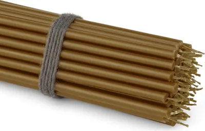 Produktbild von 50x Stabkerzen Braun Rußfrei Tropffrei dünn L 16cm Premium Paraffinwachs 36114