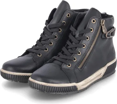 Produktbild von Rieker Damen Winterschuhe/ Schnürstiefeletten Schwarz Kunstleder Größe: 37