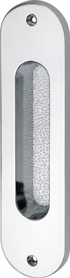 Produktbild von Schiebetürmuschel (Muschelgriff) oval 38x152mm Griff Messing verchromt
