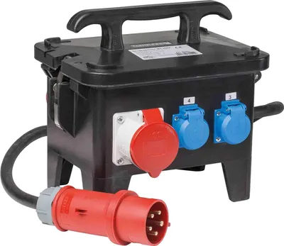 Produktbild von as-Schwabe Baustellenstromverteiler CEE 400V 32A auf Schuko & CEE 16A 32A IP44