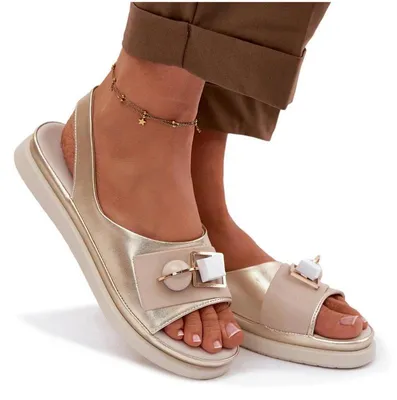 Produktbild von Leder Damen Sandalen Mit Verzierung D&A GR61-5932 Gold 36