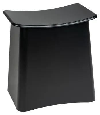 Produktbild von WENKO 2in1 Badhocker Mod. Wing Schwarz Matt, Badhocker mit herausnehmbarem Wäschesack