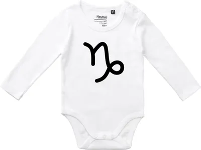 Produktbild von Huuraa Baby Body Steinbock Sternzeichen Zeichen 62 White  Baumwolle Fairtrade Langarmbody Geschenkidee